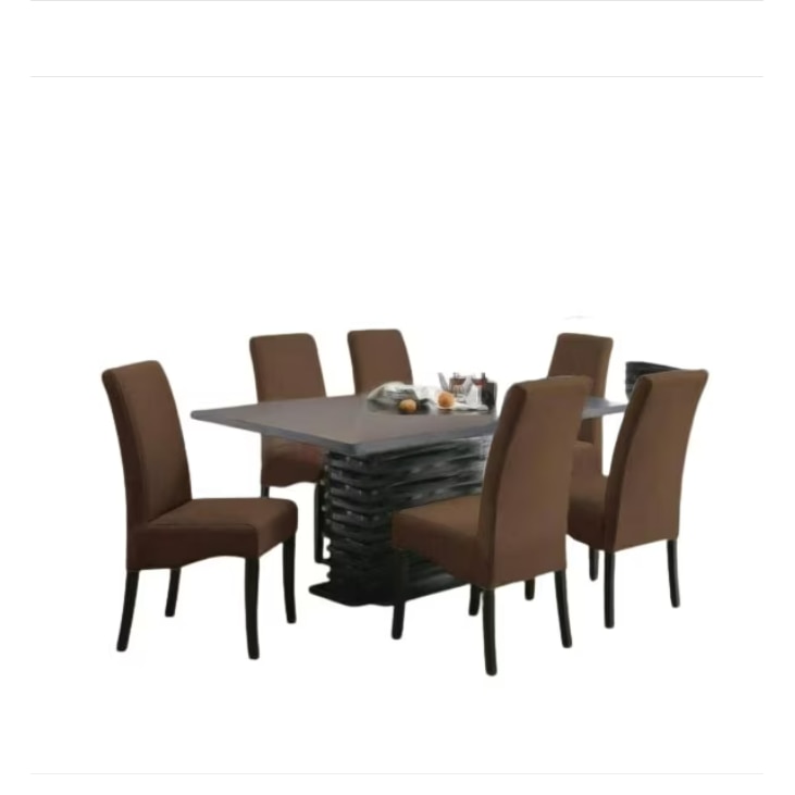 Set 6 Huse Scaun Universale, Din Bumbac Embosat, Maro inchis, 40x40x50 cm