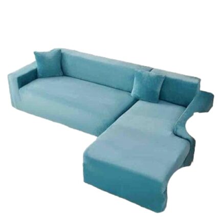 Set 2 Huse Premium Din Catifea Pentru Coltar 130X180cm/180x230cm, Turcoaz + 2 Huse De Perna