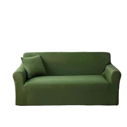 Husa Elastica Universala Premium Pentru Canapea 2 locuri 130-180cm + Husa De Perna 40x40cm, Verde