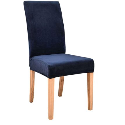Husa pentru scaun GALAXIA®, elastica universala, din Catifea, Bleumarin