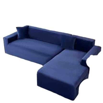 Set 2 Huse Premium Din Catifea Pentru Coltar 130X180cm/180x230cm, Bleumarin + 2 Huse De Perna
