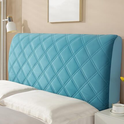 Husa pentru tablie de pat, albastru inchis, 150cm, material elastic