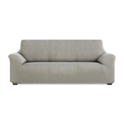 Husa canapea 3 locuri Sofazip Mondo, Lungime intre 180 - 220 cm, Elastica, Gri deschis
