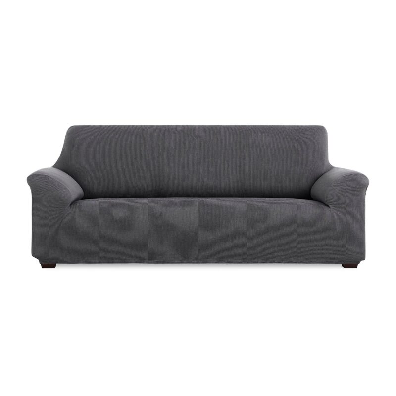 Husa canapea 3 locuri Sofazip Mondo, Lungime intre 180 - 220 cm, Elastica, Gri inchis