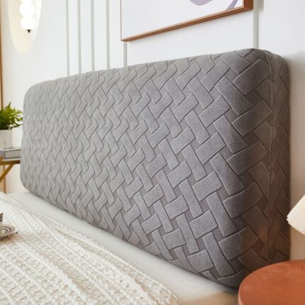 Husa pentru cap de pat, gri inchis, 120cm, poliester si elastan