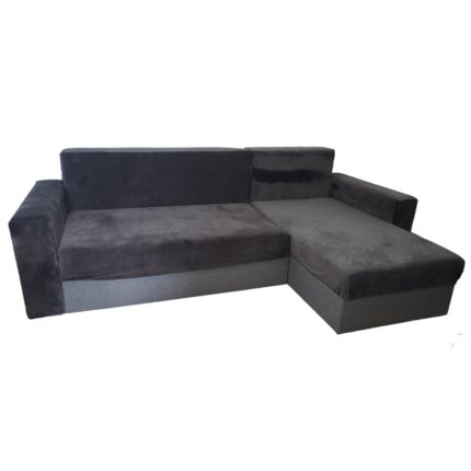 Husa elastica pentru canapea, coltar extensibil, stanga-dreapta, din catifea, gri