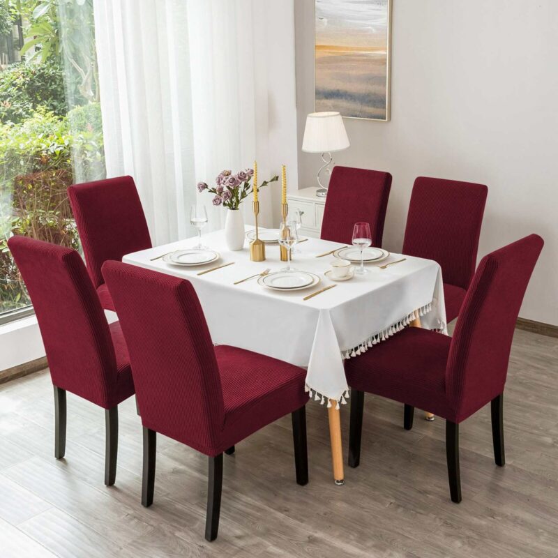 Set 6 huse pentru scaune, Rosu - Grena