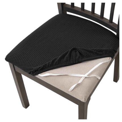 Husa pentru scaun Jacquard, Elastan, Negru