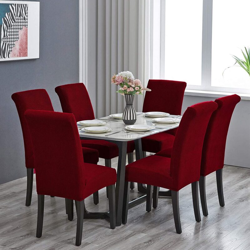 Set huse elastice, 6 scaune HS06, grena, 55 x 45 cm