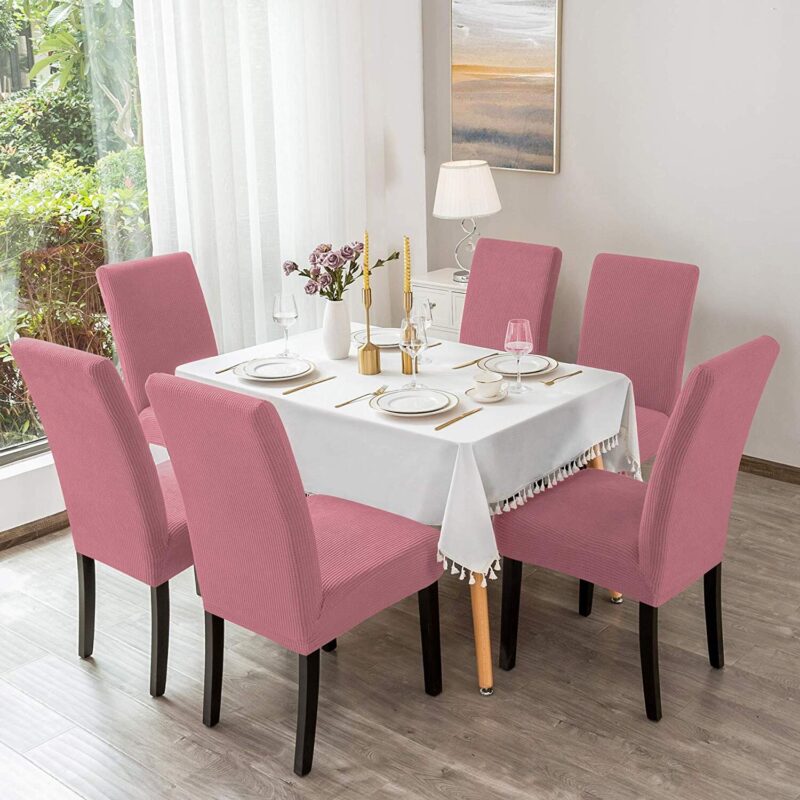 Set 6 huse pentru scaune, Roz Somon