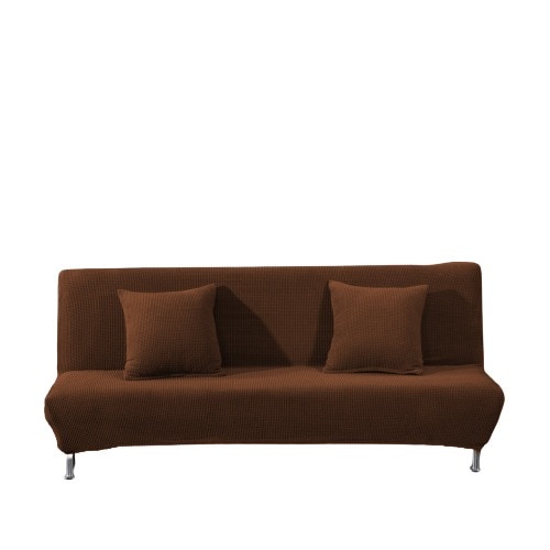 Husa canapea 3 locuri fara brate Sofazip, Lungime intre 160 - 200 cm, Elastica, microfibra, Maro