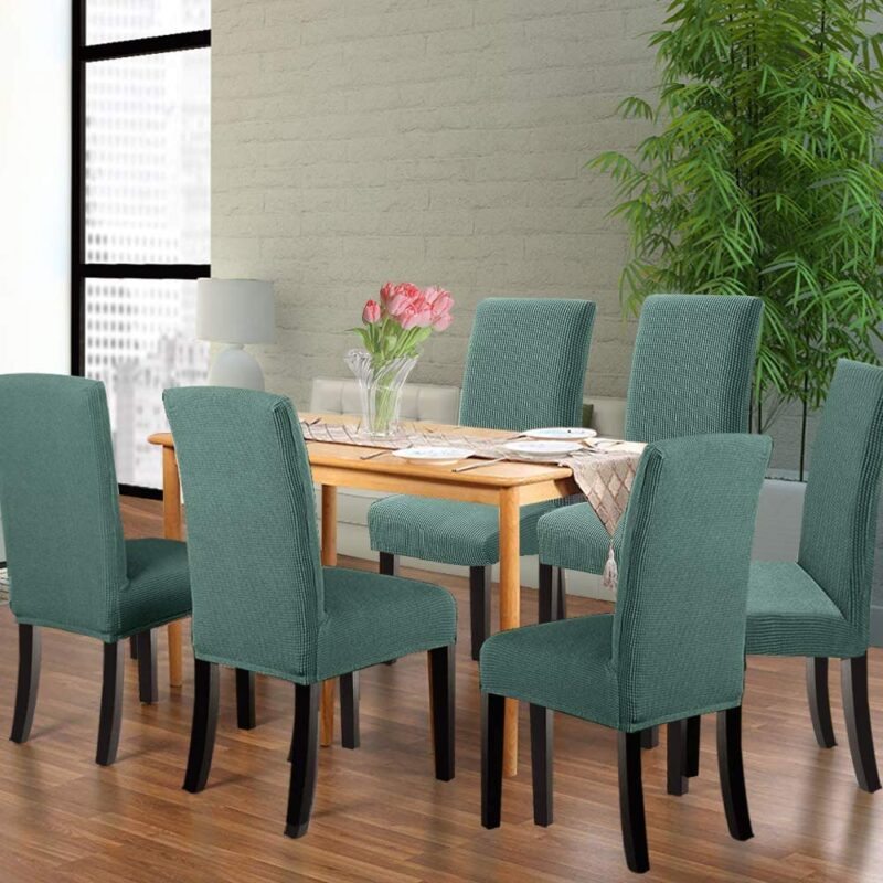 Set huse elastice, 6 scaune HS17, verde deschis,55 x 45 cm