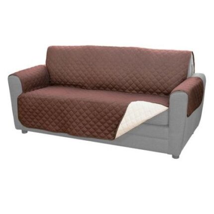 Husa pentru canapea pentru 2 locuri , cu 2 fete premium, maro/alb SCO02