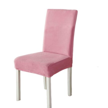 Set 4 huse universale pentru scaun, din catifea, Roz