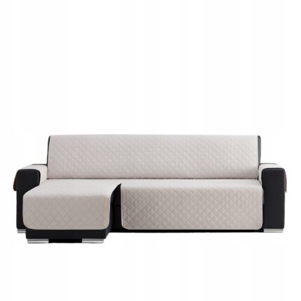 Husa de protectie pentru coltar stanga, 240 cm, Poliester, Crem