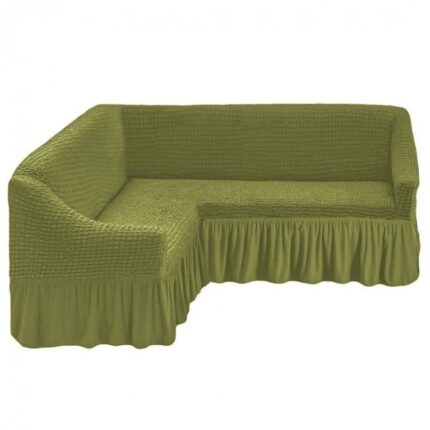 Husa elastica si creponata pentru coltar, din material textil, embosat, verde