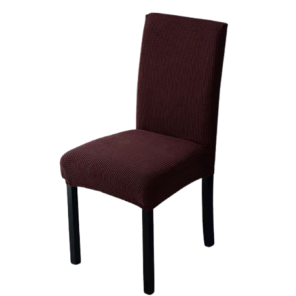 Husa de scaun, Sonia-Home, material Grofat si Catifelat, Uni, Maro