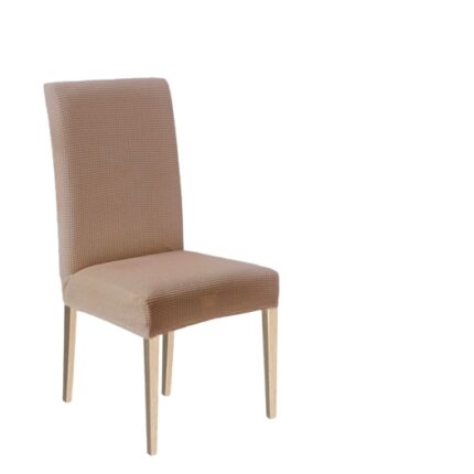 Set 6 huse elastice pentru scaune, Universale, Maro deschis, 55 cm x 45 cm