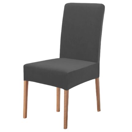 Husa Elastica Scaun din Catifea DS1, Universala, Protectie pentru Scaune de Bucatarie si Dining, Gri