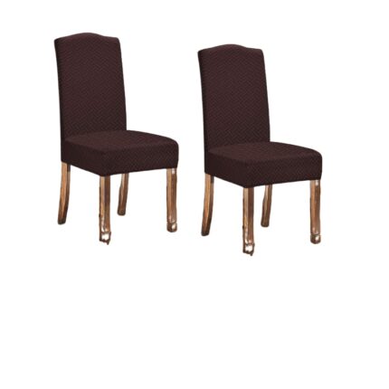 Set de 2 huse de protectie scaun, KELUINA, impermeabile, universale, pentru spatar inalt, maro
