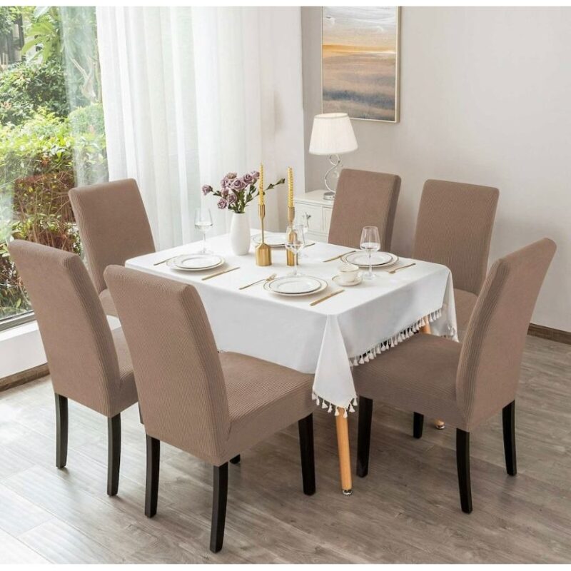 Set 6 huse pentru scaune, universale, Culoare Cappuccino