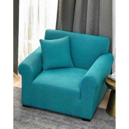 Husa elastica pentru fotoliu, Cocolino, Jojo Home, Uni, Microfibra Plusata, S-90x110cm, Turcoaz