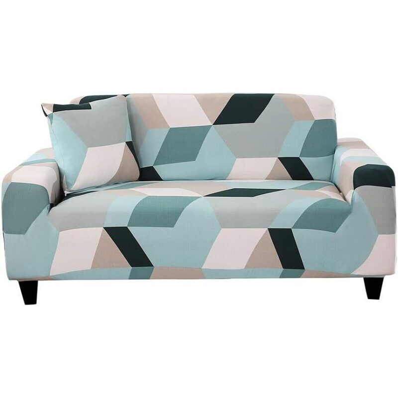 Set husa canapea si husa perna cu 3 locuri, Sunmostar, Multicolor