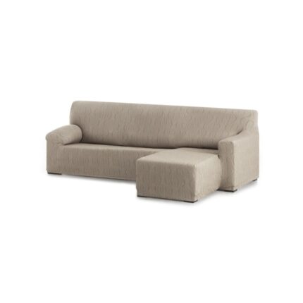 Husa elastica coltar dreapta, jacquard, brat scurt, 250-310 cm, Eysa, Iria, C11 Bej inchis