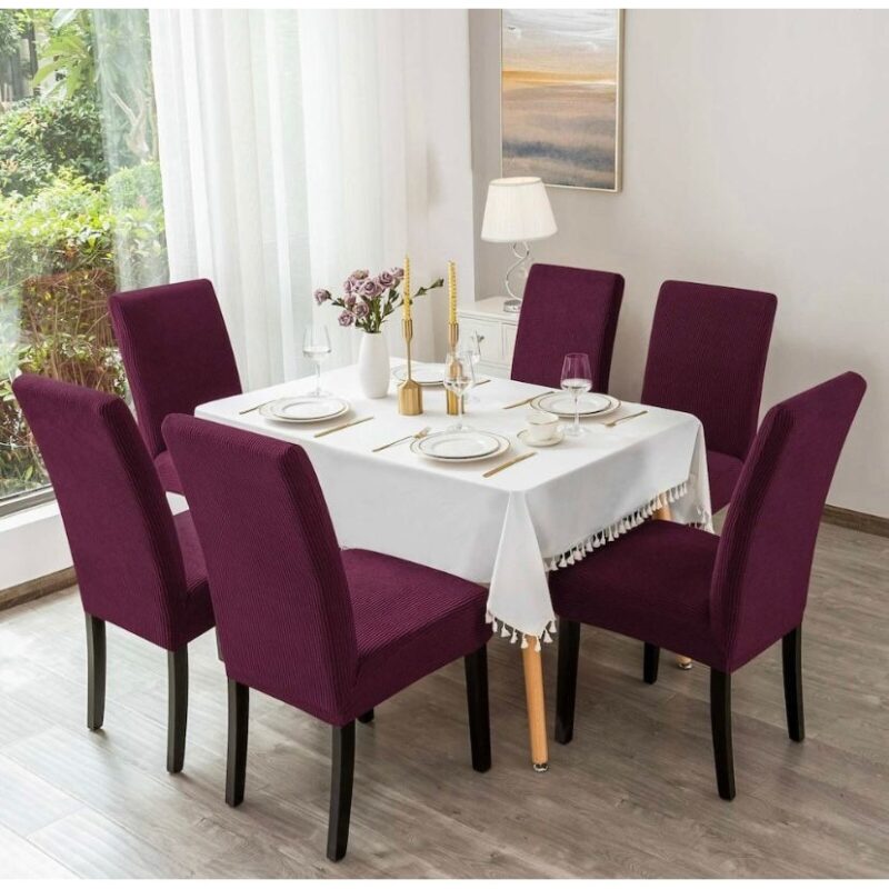 Set 6 huse pentru scaune, universale, Culoare Mov