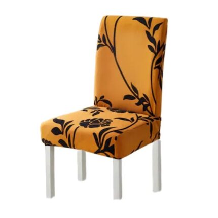 Set 4 huse pentru scaune, Jojo Home, imprimeu Trandafiri, Galben Negru