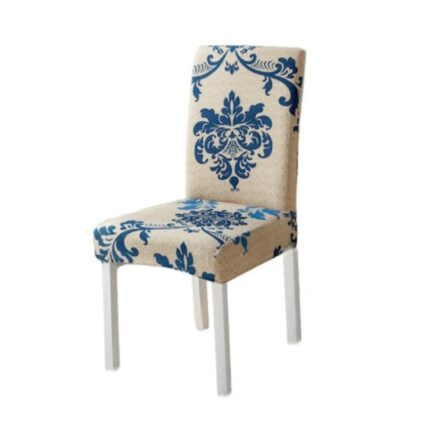 Set 4 huse pentru scaune, Jojo Home, imprimeu Abstract, M1, Bej Albastru