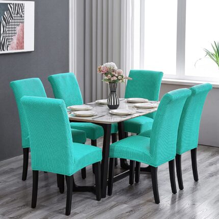 Set Huse Elastice, 6 Scaune HS07, Bleu deschis, 55 x 45 cm