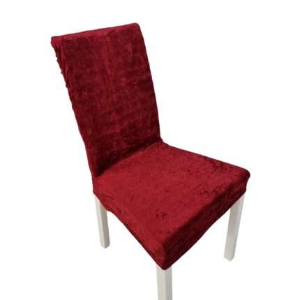 Set 6 Huse Universale Premium Pentru Scaun Din Catifea Rosu, 50x40x40 cm