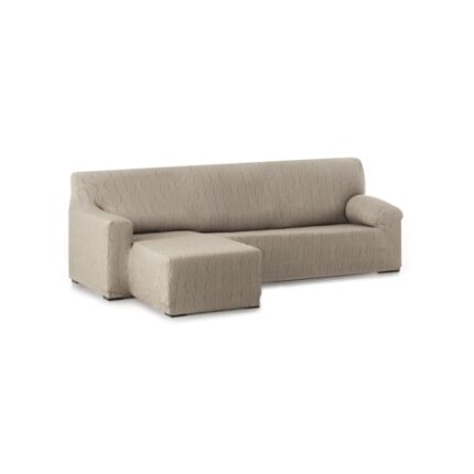 Husa elastica coltar stanga, jacquard, brat scurt, 250-310 cm, Eysa, Iria, C11 Bej Inchis