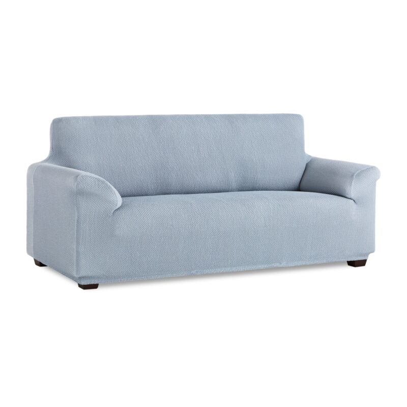 Husa canapea 4 locuri Sofazip, Lungime intre 230 - 270 cm, Elastica, model PatternFit, Bleu Pal