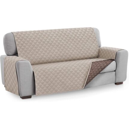 Husa de protectie pentru canapea, Textil-Home, 3 Locuri, Rezistenta la apa si murdarie, Anti derapanta, 160 cm, Bej
