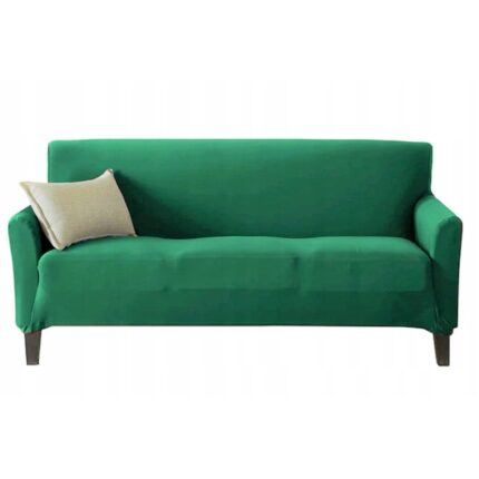 Husa canapea 2 locuri, Ubieramy Meble, Elastan, 145-185 cm, Verde sticla