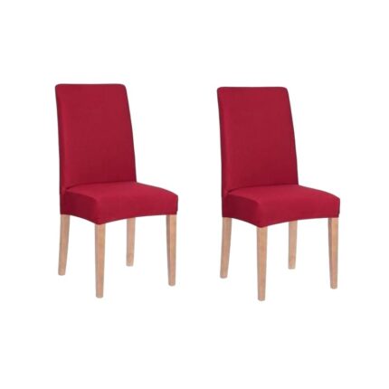 Set 2 huse pentru scaun dining/bucatarie, din spandex, culoare rosu