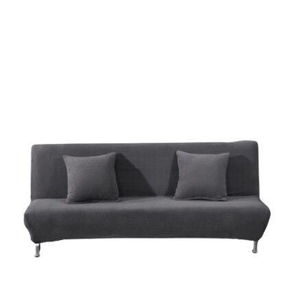 Husa canapea 2 locuri fara brate Sofazip, Lungime intre 130 - 160 cm, Elastica, microfibra, Gri