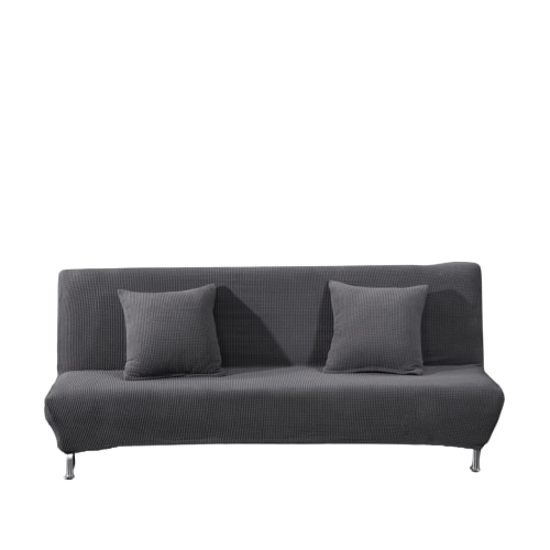 Husa canapea 2 locuri fara brate Sofazip, Lungime intre 130 - 160 cm, Elastica, microfibra, Gri