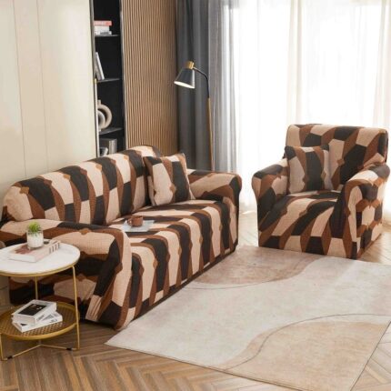 Husa elastica pentru canapea, Jojo Home, imprimeu Abstract, M4, M-2 locuri, 140x180cm