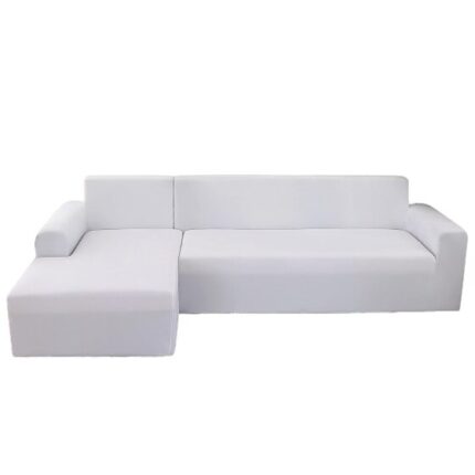 Husa elastica universala pentru canapea in forma de L, protectie pentru canapea, 3+2 locuri, alb