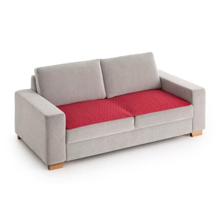 Topper matlasat pentru canapea Sofazip Teflon®, respinge apa, antiaderent, culoare Rosu, Lungime 160 cm