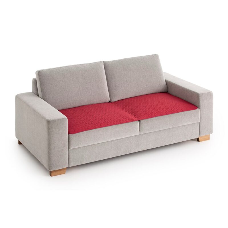 Topper matlasat pentru canapea Sofazip Teflon®, respinge apa, antiaderent, culoare Rosu, Lungime 160 cm