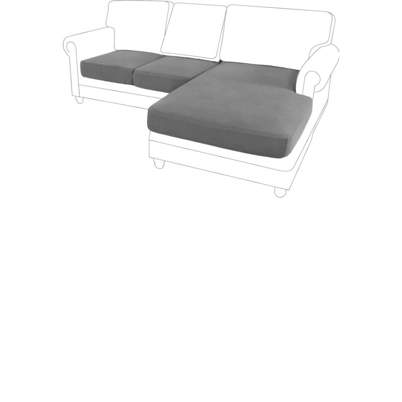 Set de 3 Huse pentru Pernute de Canapea Sectionala, Granbest, Jacquard, Separate, cu Elastic, 2 Mici si 1 Mare, Gri Deschis
