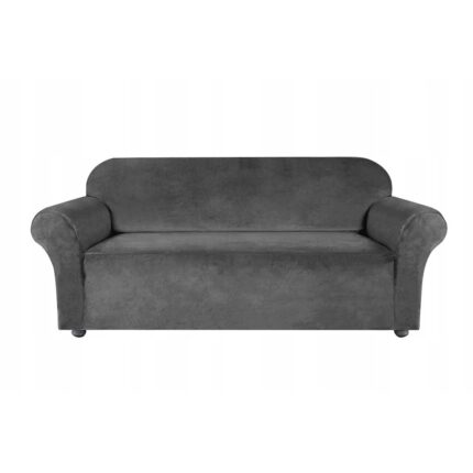 Husa canapea, Ubieramy Meble, Velur, 2 Locuri, 145 -185 cm, Universal, Gri