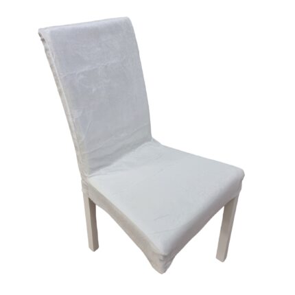 Set 6 Huse Universale Premium Pentru Scaun Din Catifea Alb, 50x40x40 cm