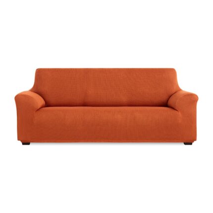 Husa canapea 4 locuri Sofazip Mondo, Lungime intre 220 - 250 cm, Elastica, Portocaliu