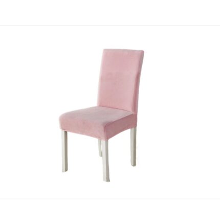 Set 4 huse universale pentru scaun, din catifea, Roz pudrat