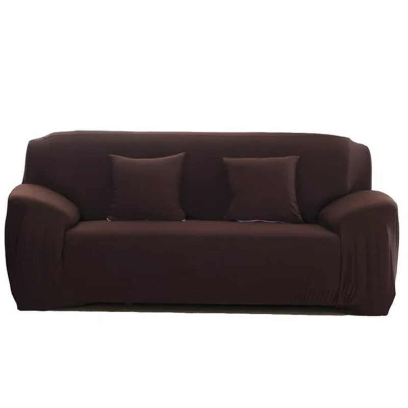 Husa canapea 4 locuri, material elastic, maro inchis